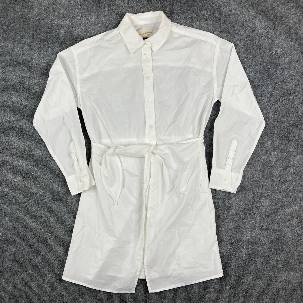 Universal Thread Dress Womens‎ XS White Shirt Dress Long Sleeve Belted Casual